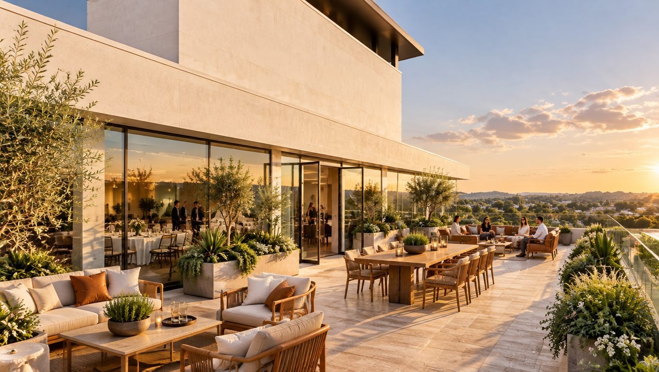 Terraço da cobertura junto ao salão