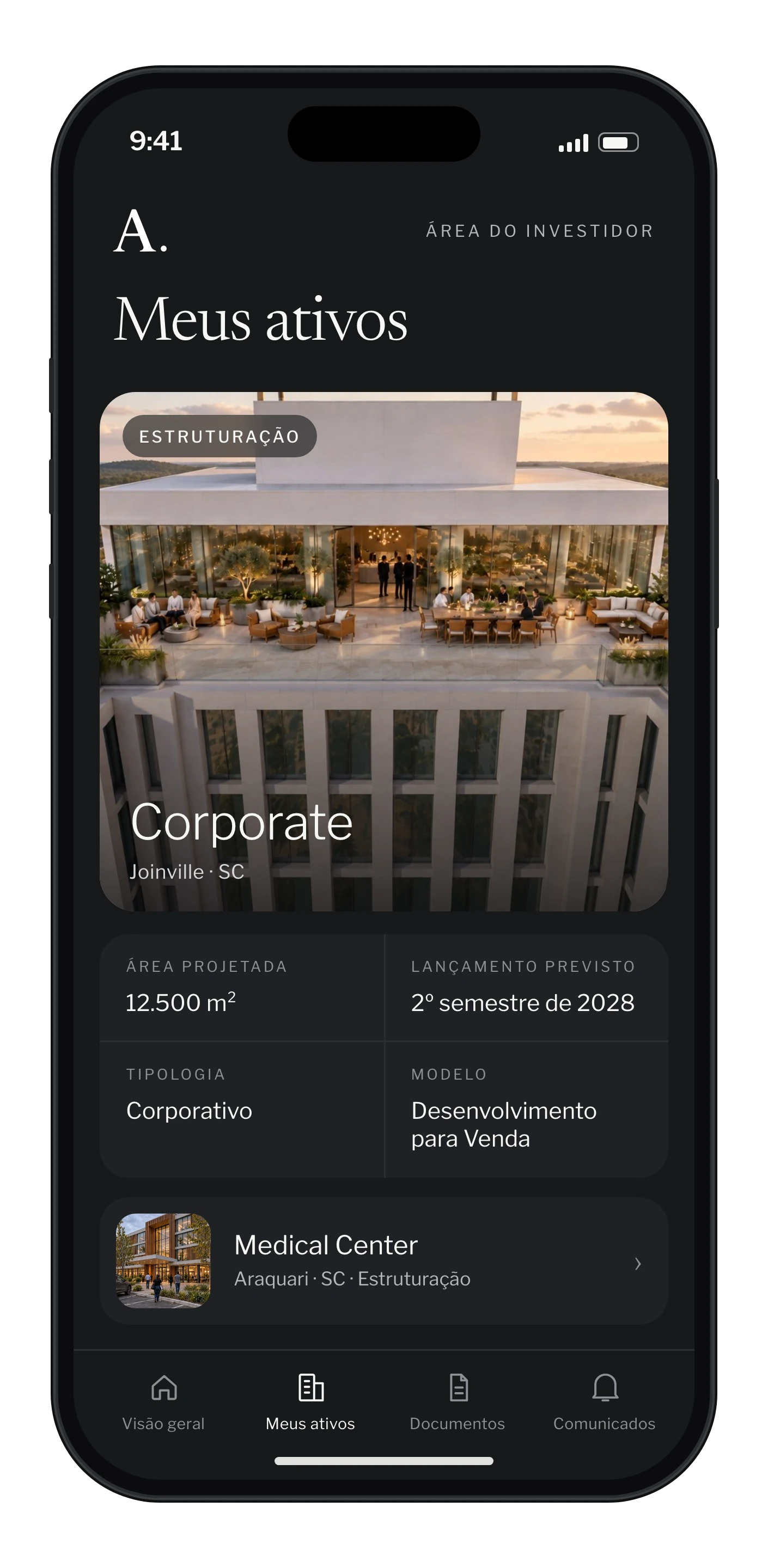 Conceito do Portal do Investidor em um celular
